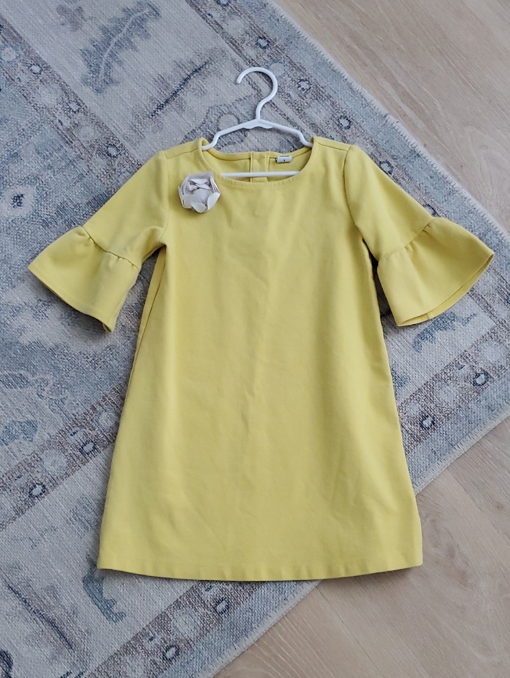 Janie and Jack Toddler Girls Ruffle Dress Sunshine Yellow Sz5